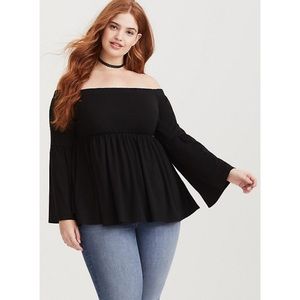 Torrid Black Off Shoulder Blouse